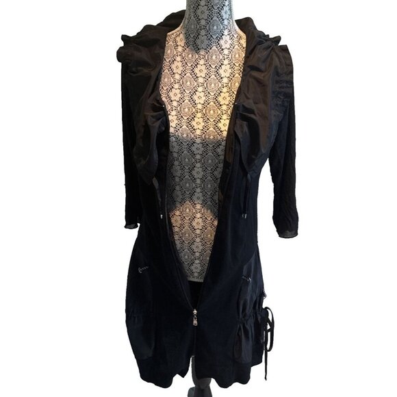 Paolo Tricot Dress, black, size Large, sheer sleeves, Wednesday Adams, witch - Picture 12 of 15